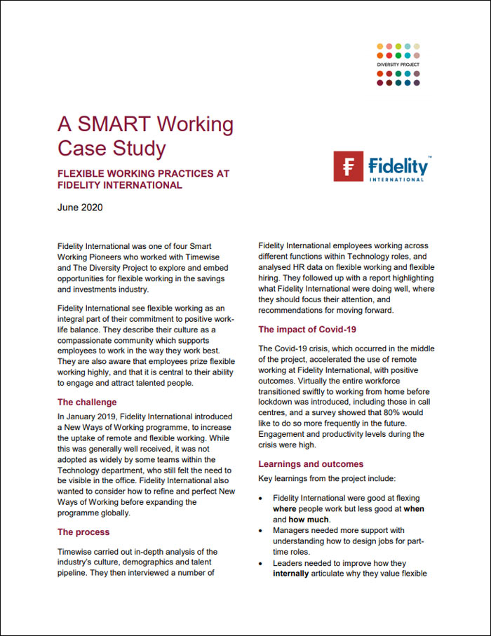 Image for Flexible Working Practices at Fidelity International: A SMART Working Case Study