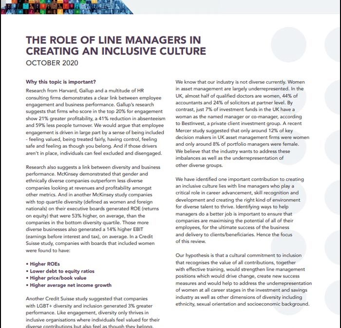 The role of line managers in creating an inclusive culture