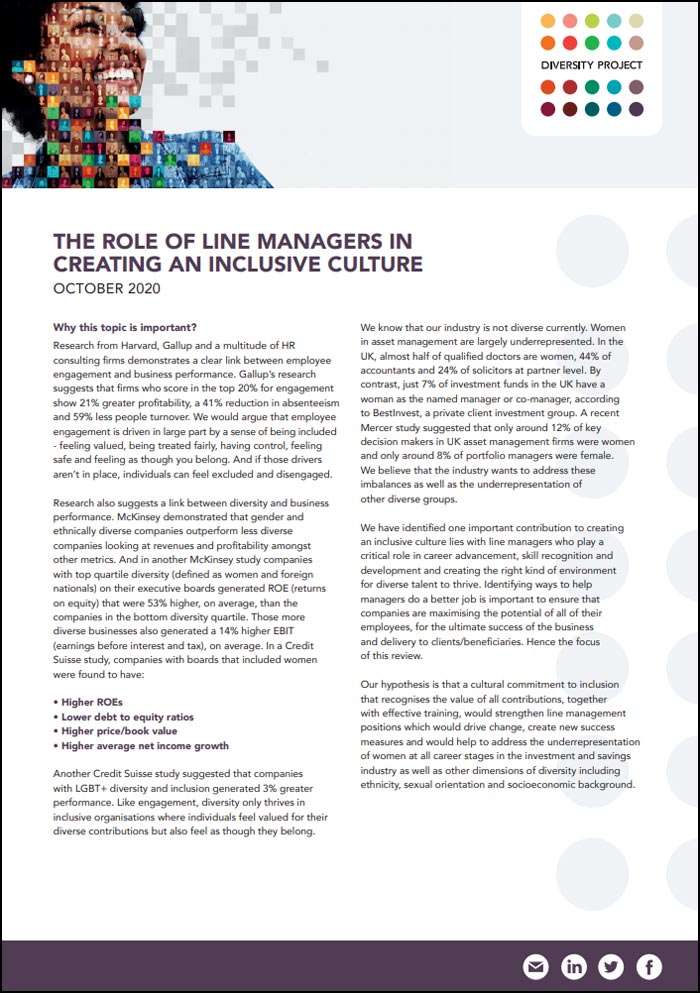 Image for The role of line managers in creating an inclusive culture