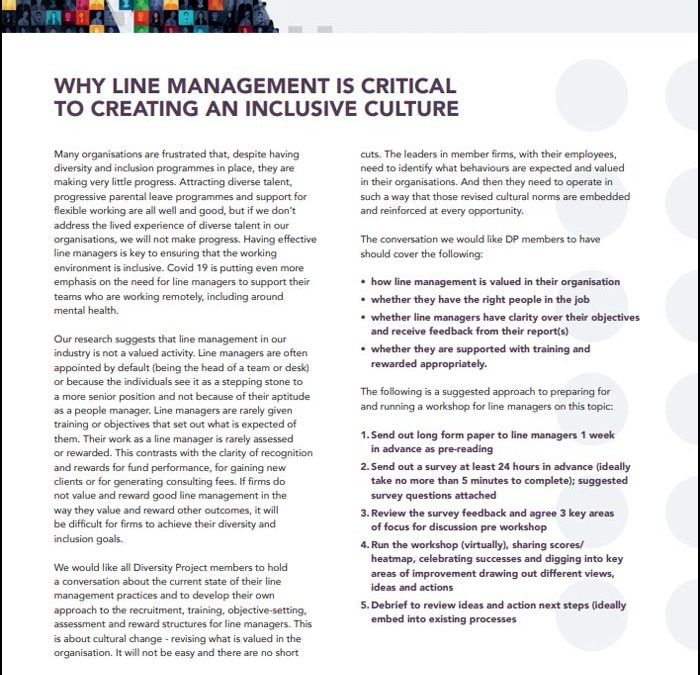 Why line management is critical to creating an inclusive culture