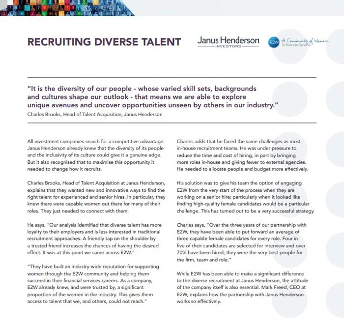 Janus Henderson Case Study: Recruiting Diverse Talent