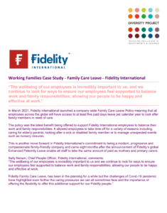 Image for Working Families Case Study – Family Care Leave – Fidelity International